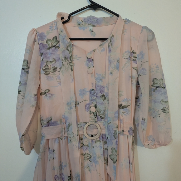 🌸 Floral Chiffon Maxi Dress – Made in India – Size Medium 🌸 - Picture 6 of 6